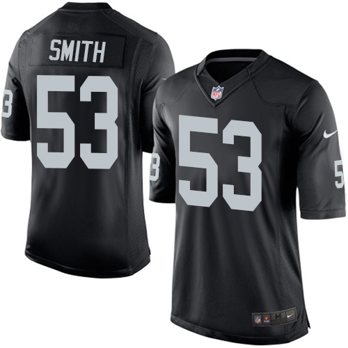 Men's Limited Malcolm Smith Nike Jersey Black Home - #53 NFL Oakland Raiders